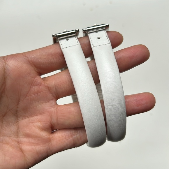 Classic white leather bangle